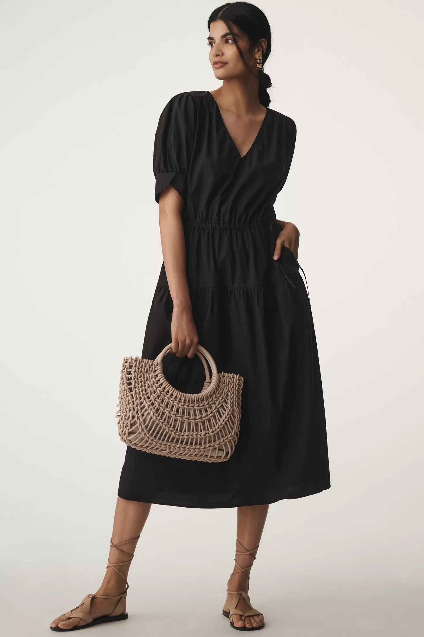 Azure Woven Handbag in Bone