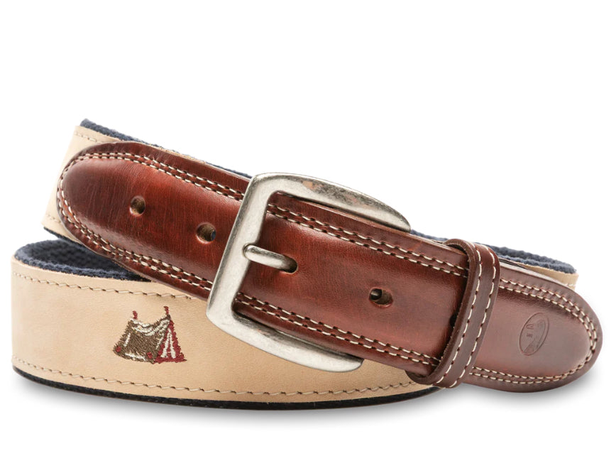 Nubuck Leather Embroidered Belt