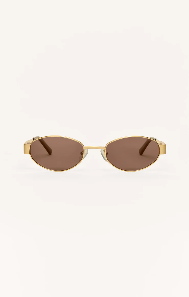 Z Supply Palisades Polarized Sunglasses - Satin Gold/Brown