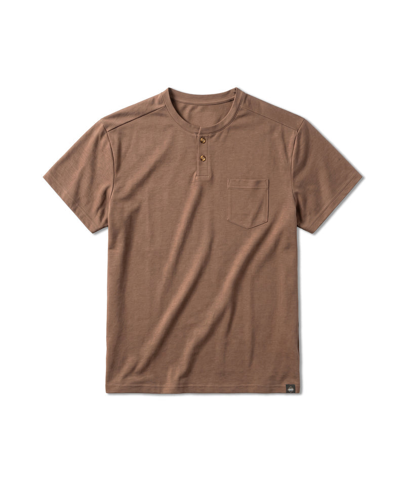 Max Comfort Short Sleeve Henley - Walnut