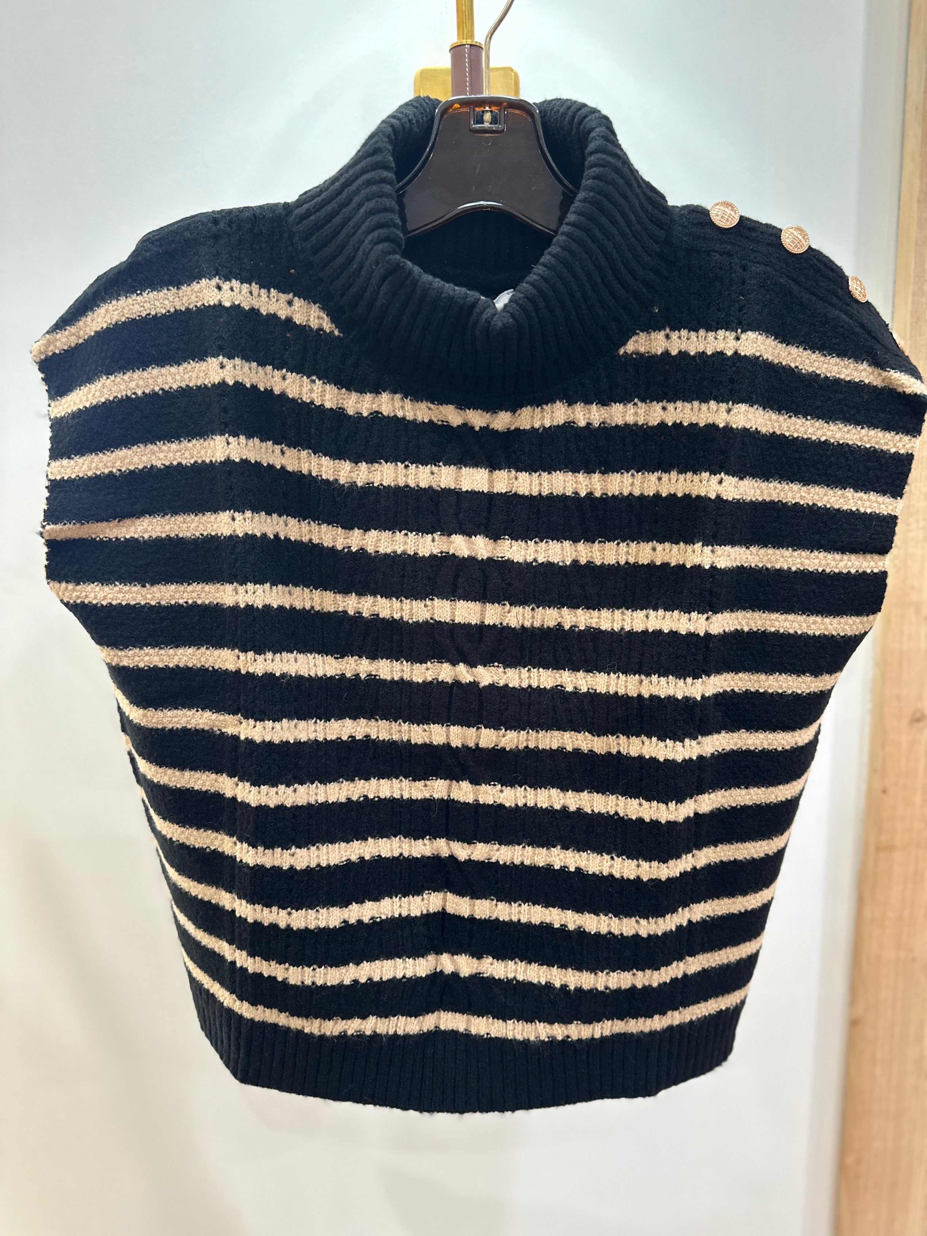 Striped Turtleneck Vest