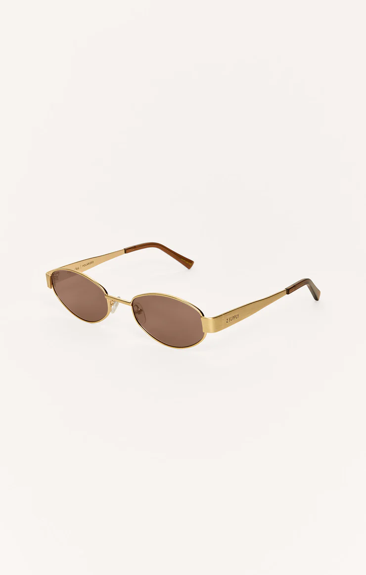 Z Supply Palisades Polarized Sunglasses - Satin Gold/Brown