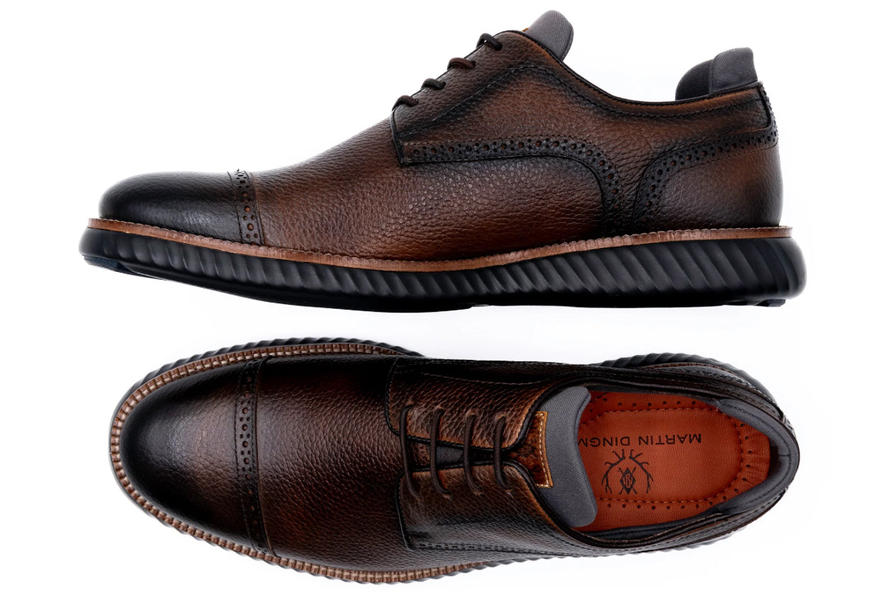 Countryaire Pebble Grain Cap Toe - Black Oak