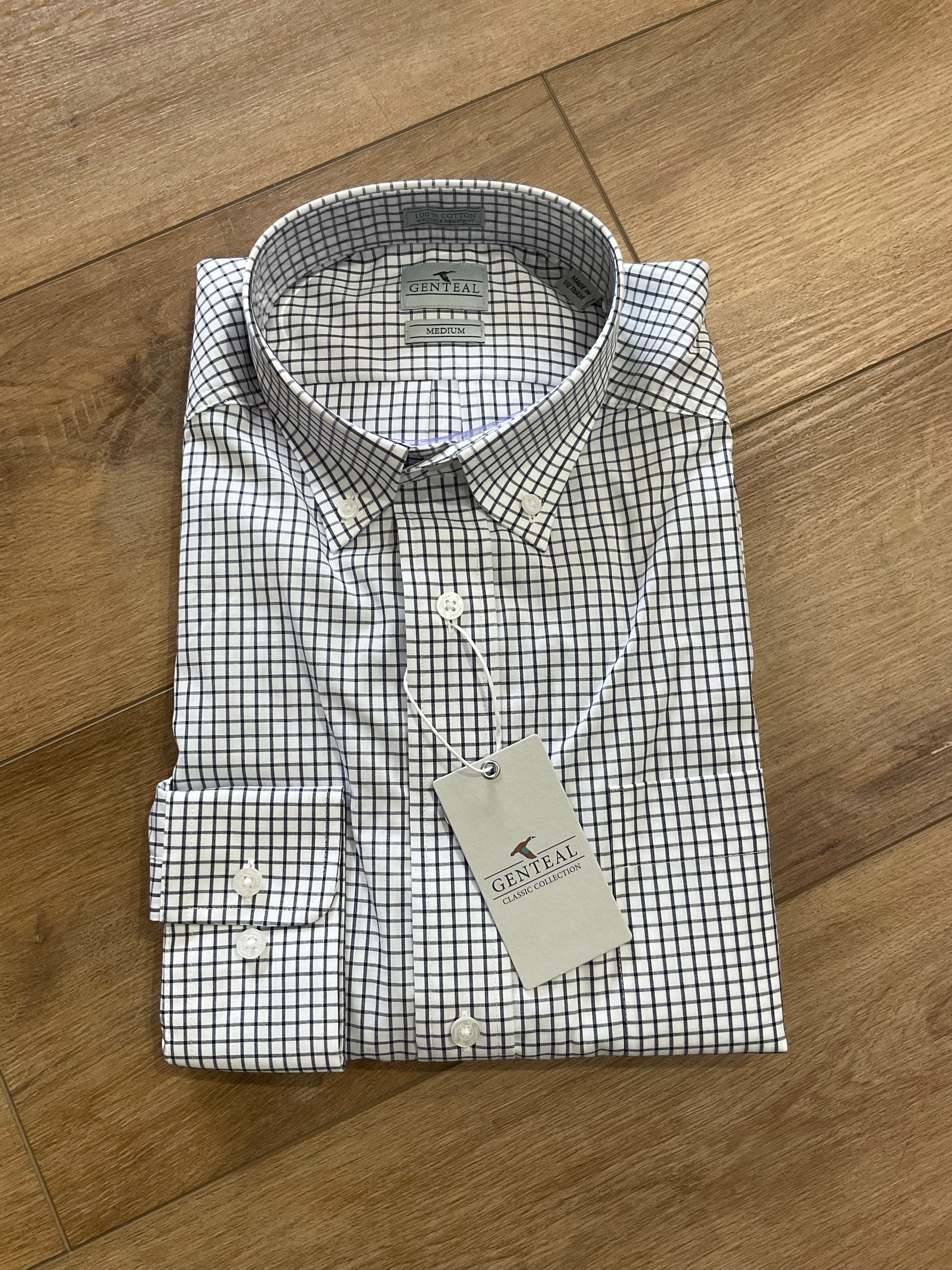 Tattersal Cotton Sport Shirt - Navy