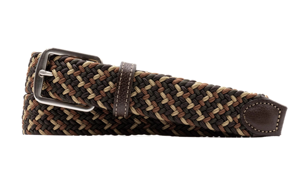 Newport Woven Italian Belt - Spruce Multi