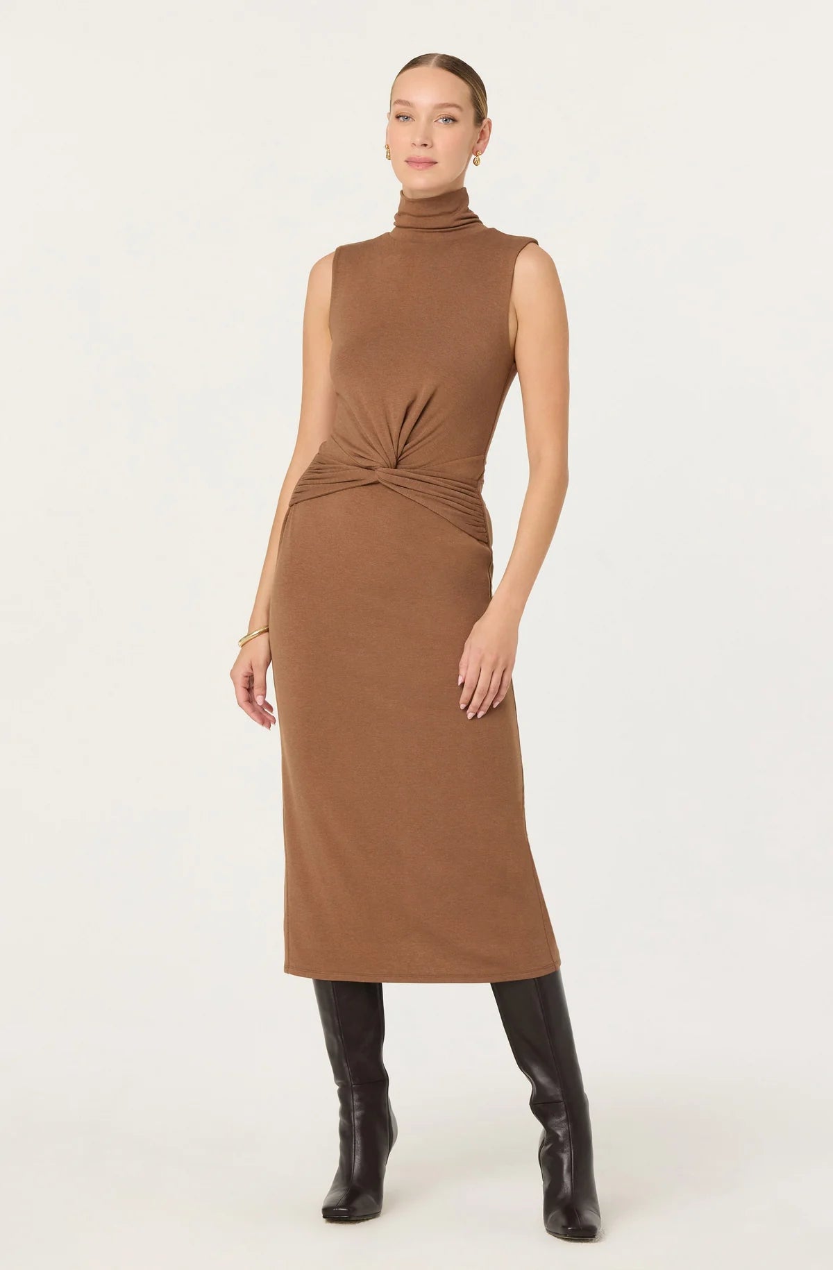 Riana Turtleneck Twist Front Dress