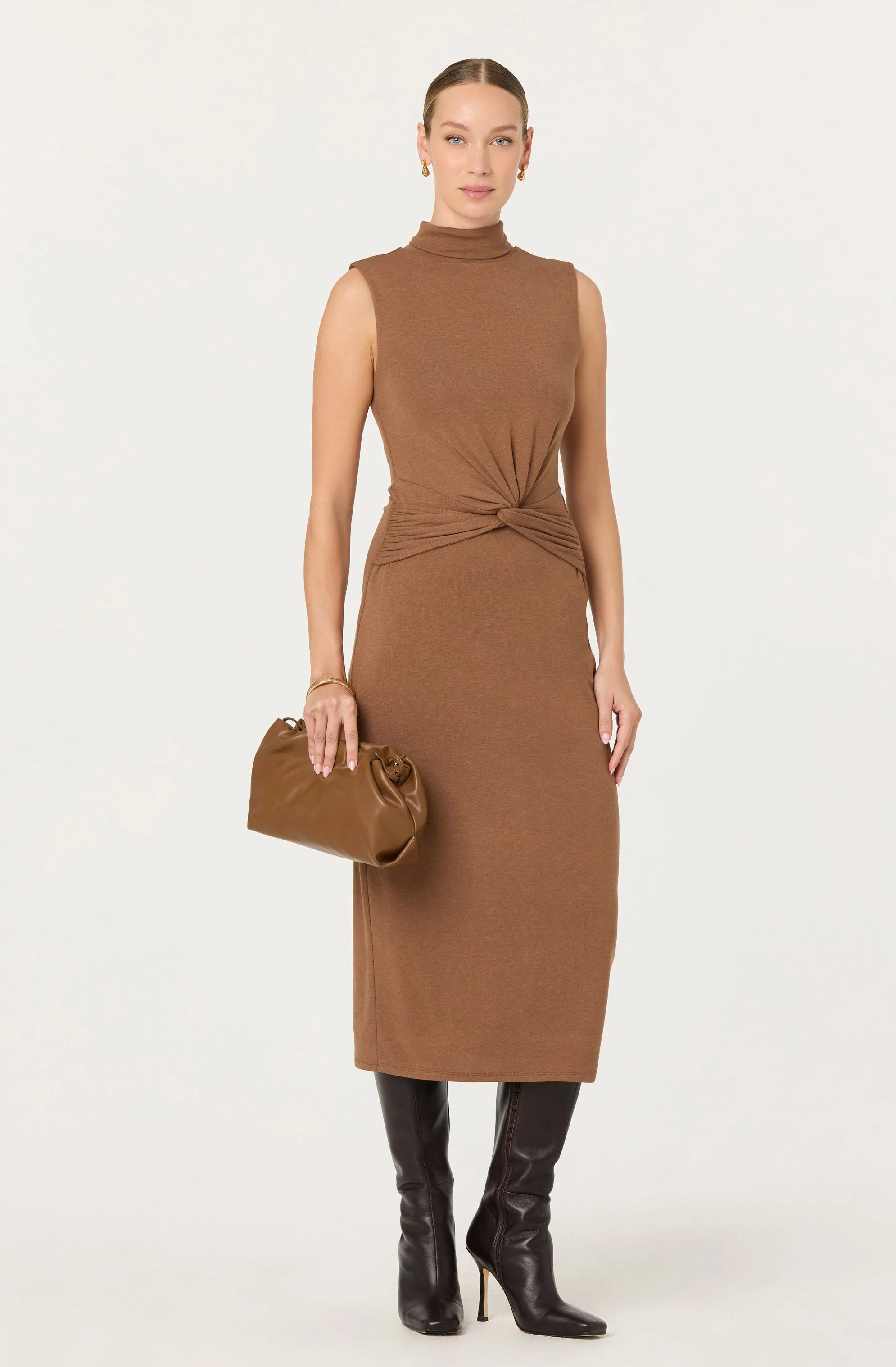 Riana Turtleneck Twist Front Dress