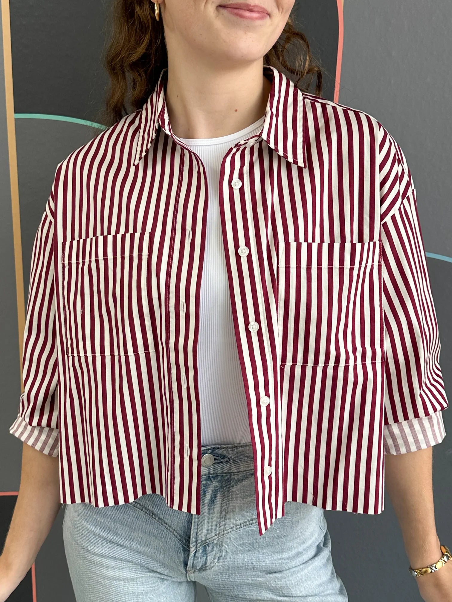 Academy Button Down - Malbec Stripe