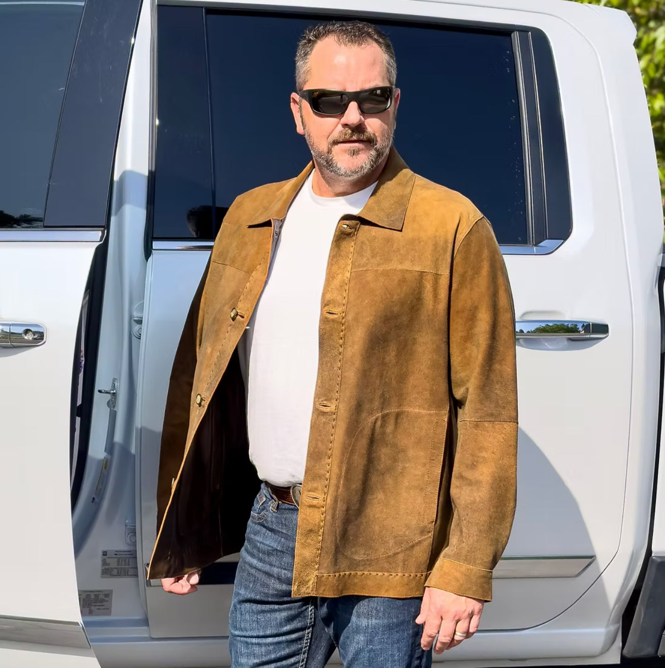 Reversible Lambskin Suede and Leather Shacket