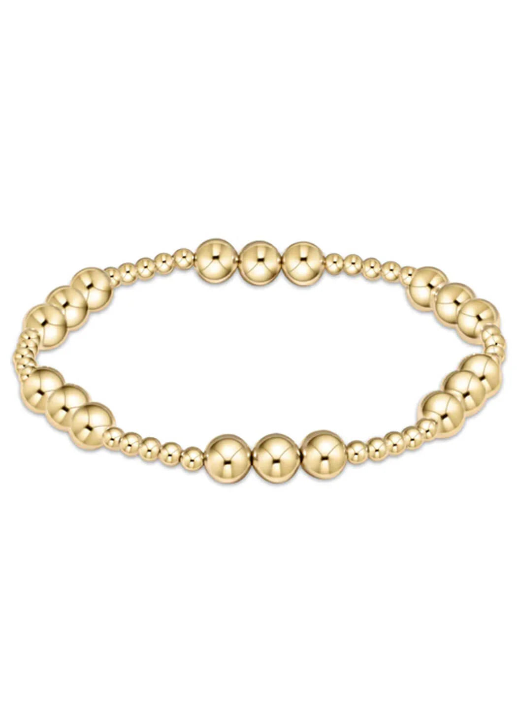 Classic Joy Pattern 6mm Gold Bead Bracelet-EN