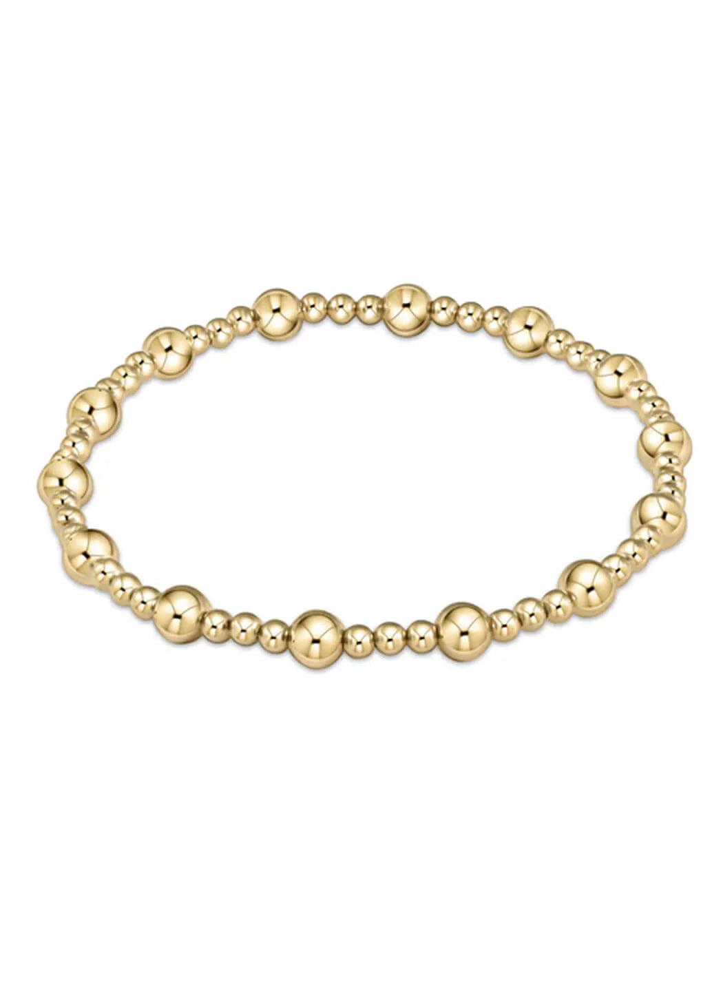 Classic Sincerity Pattern 5mm Gold Beaded Bracelet-EN