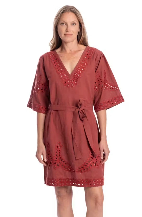 Flora Dress-Lava