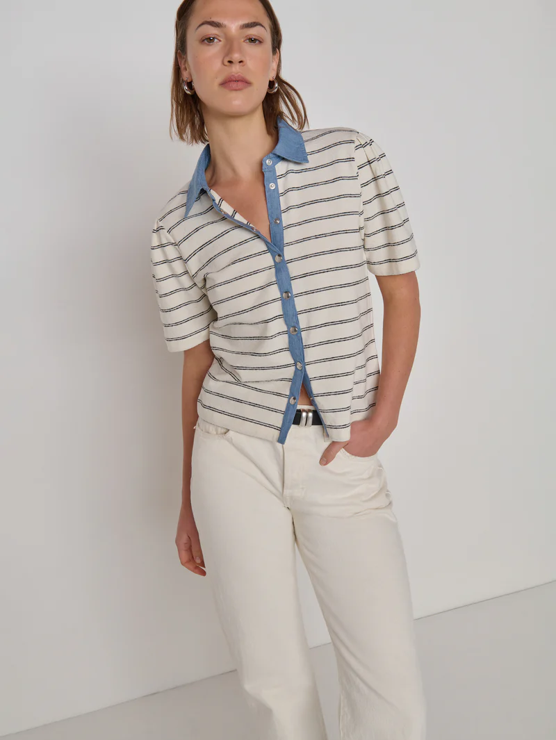 Zoe Snap Top - Tuscany Stripe