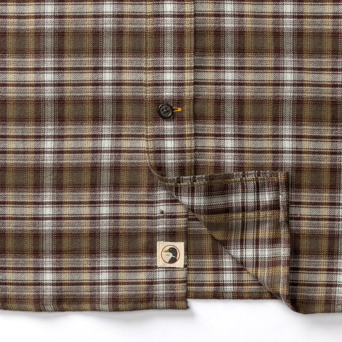 Cotton Flannel Shirt - Crocodile Brown