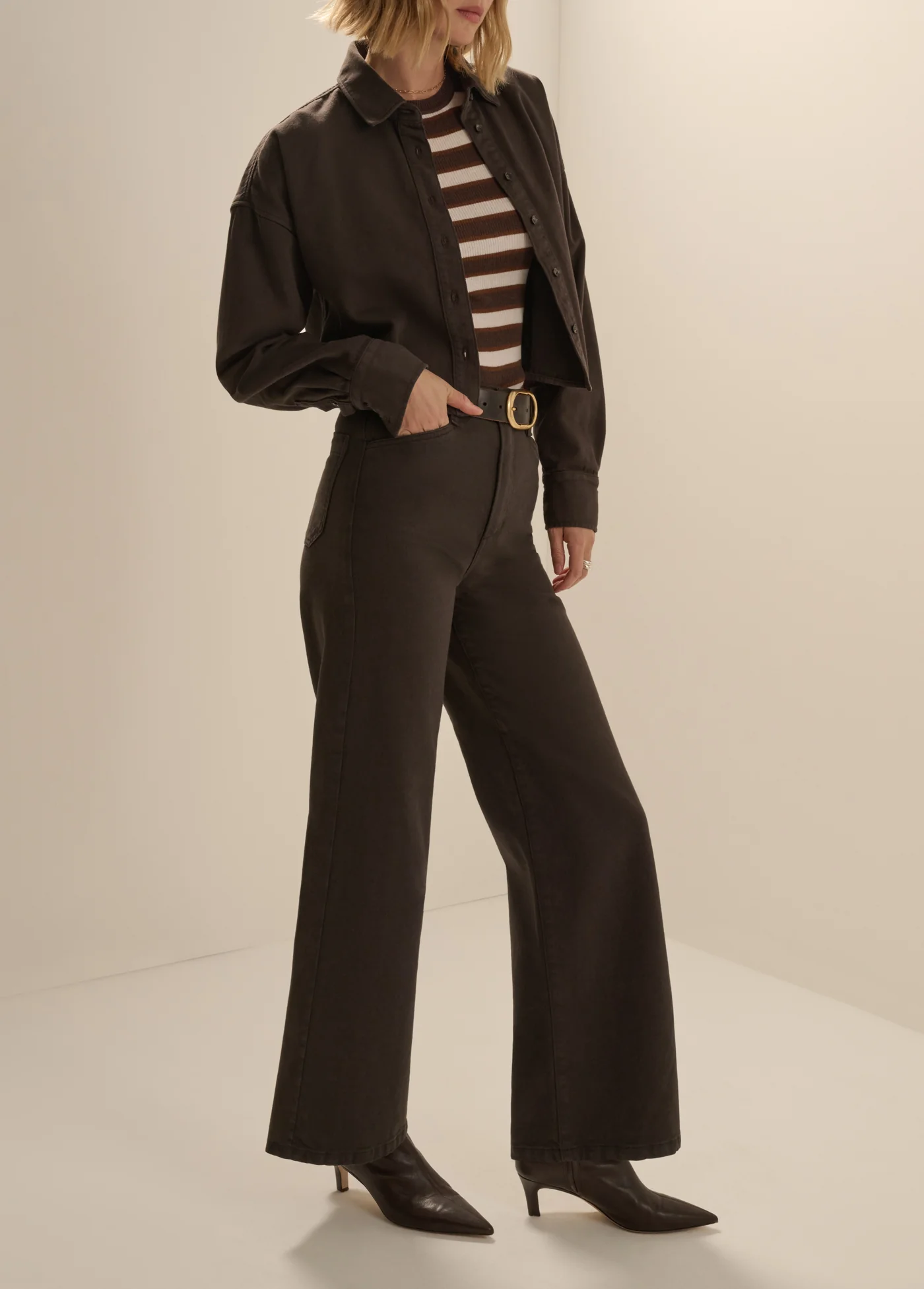 The Crop Ex Boyfriend Shirt - Esperesso
