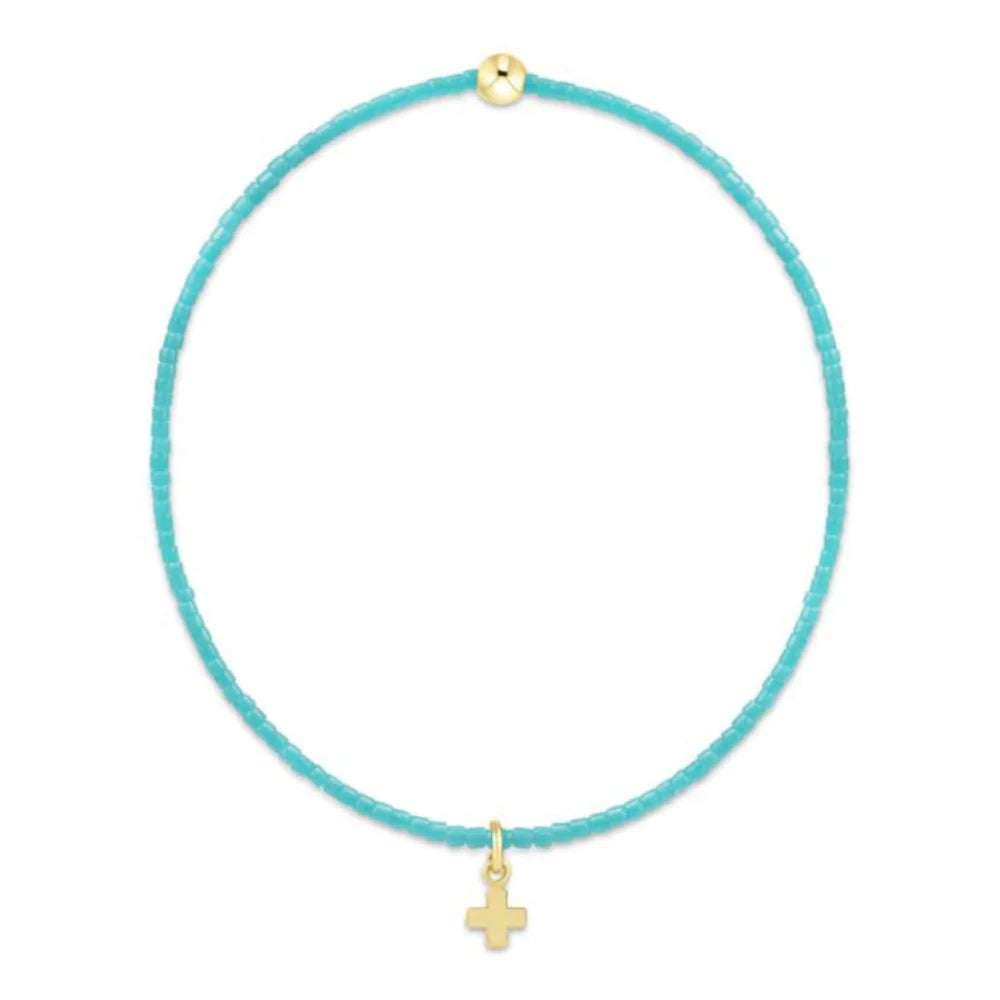 EN-Hope Classic Turquoise Bracelet + Signature Cross Gold Charm