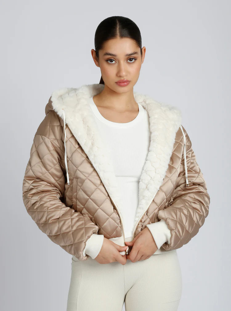 Fawn Reversable Faux Fur Hoodie