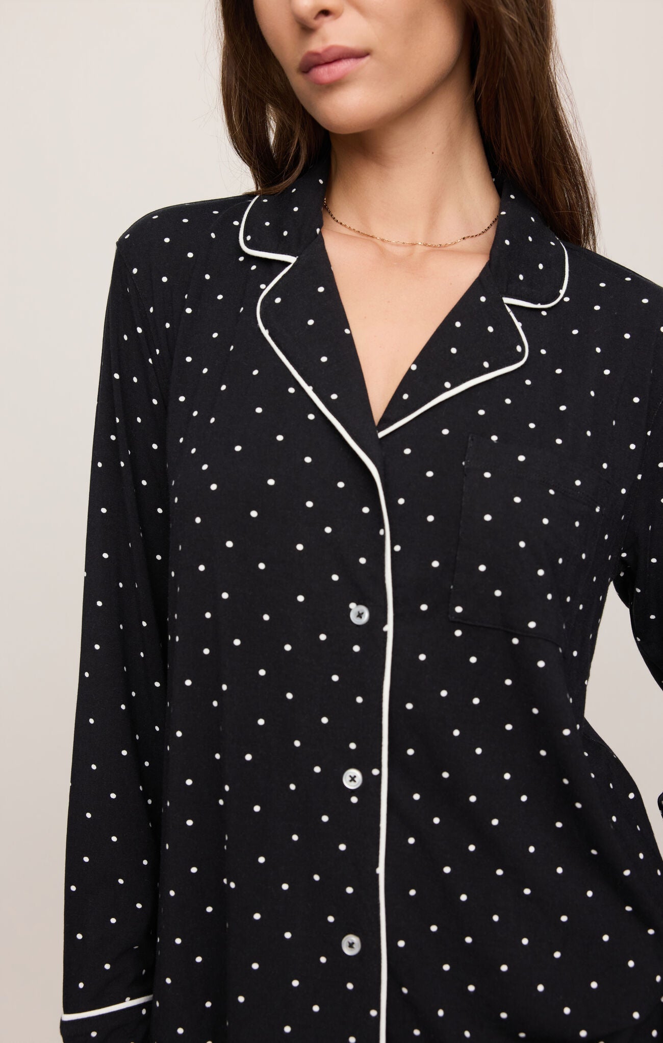 Z Supply Luxe Dot PJ Top - Black