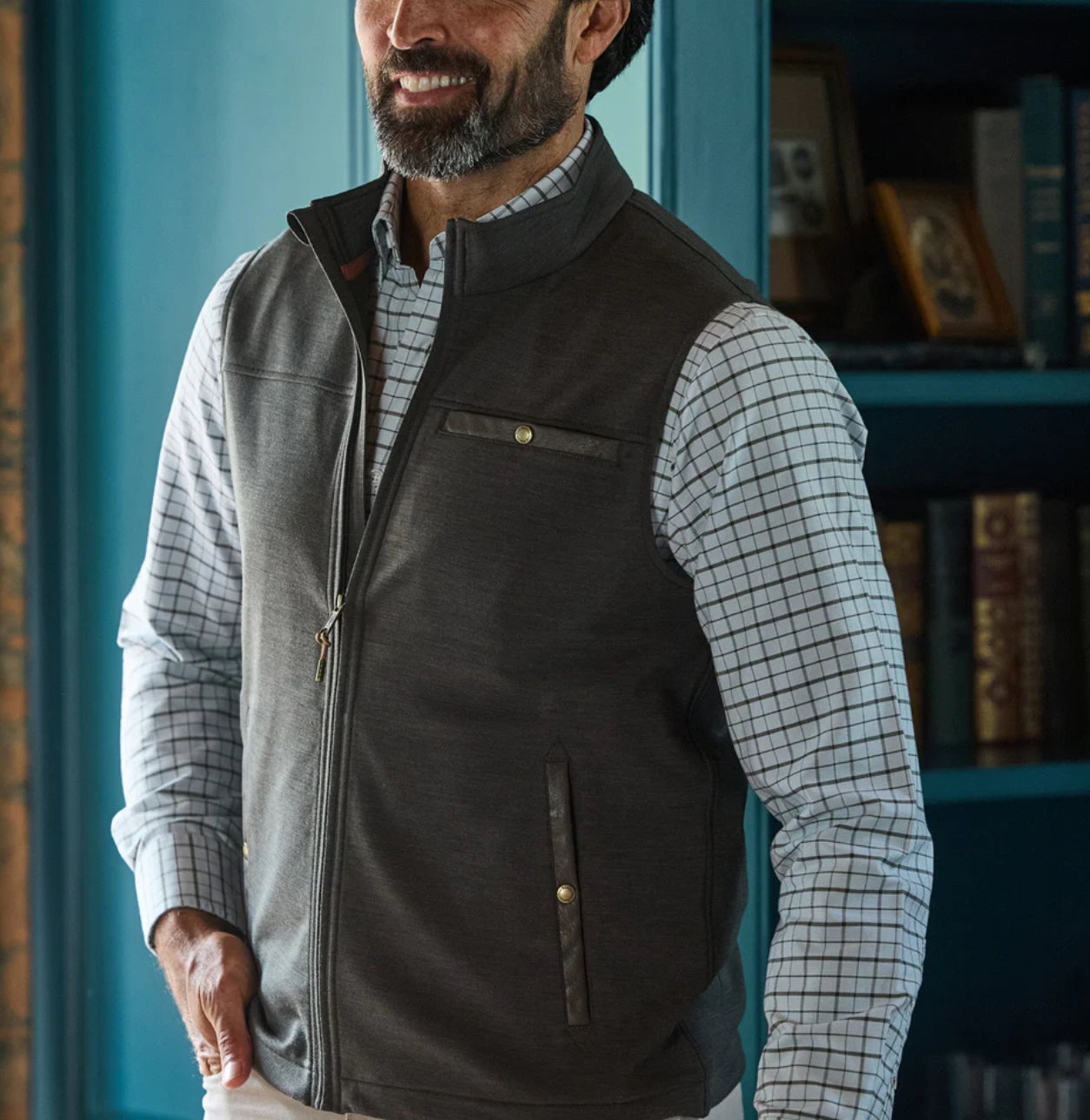 Tucker Fleece Vest - Peat Green