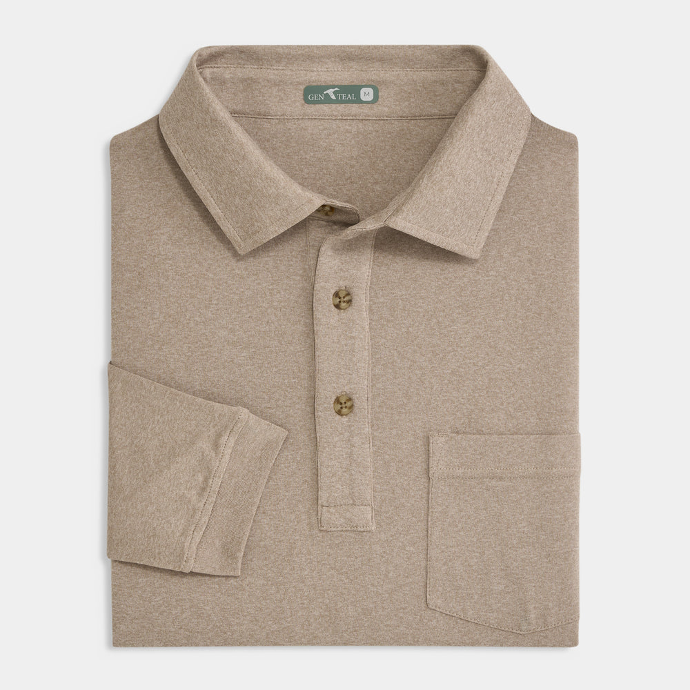 Wander Long Sleeve Polo - Birch