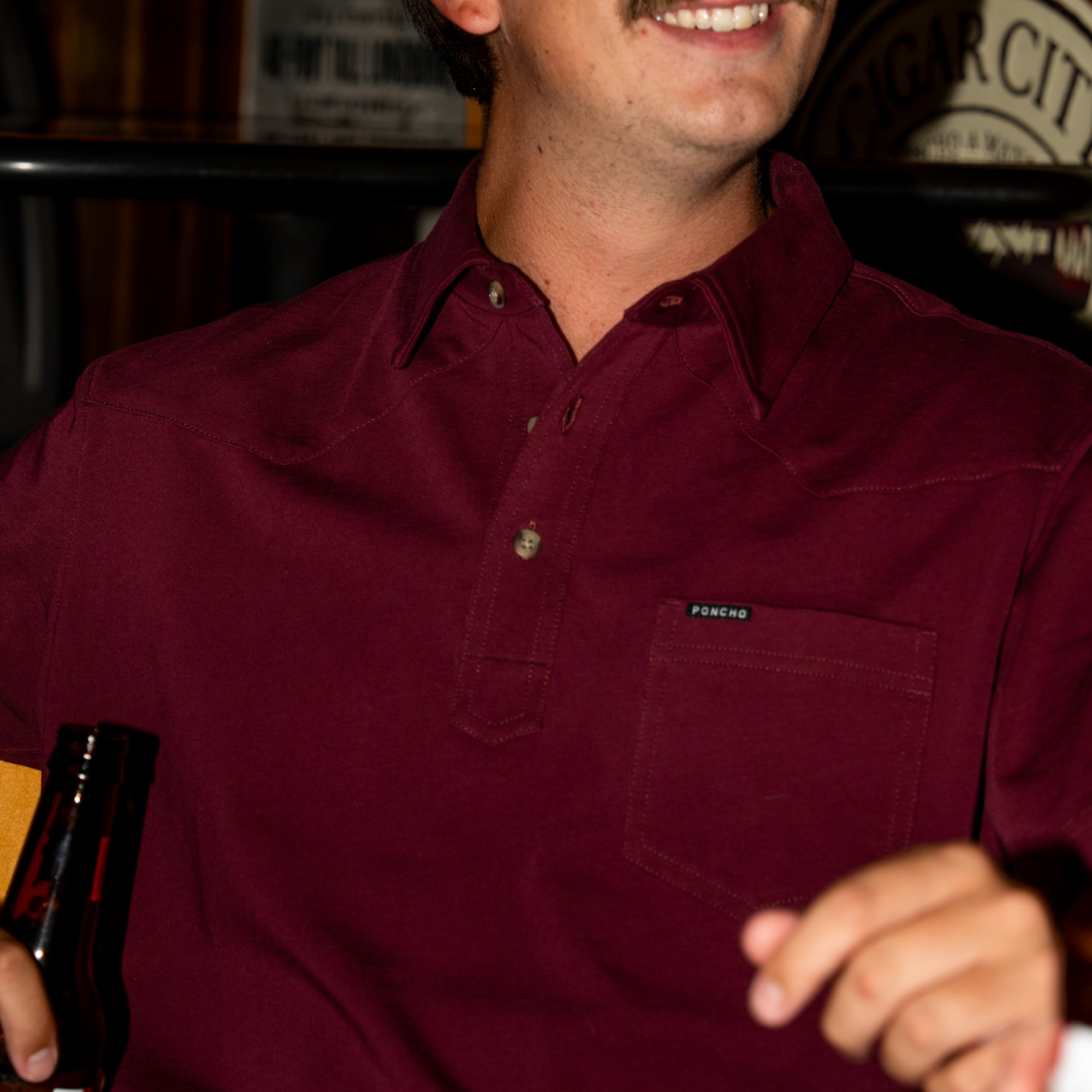 The Gridiron Western Polo - Maroon