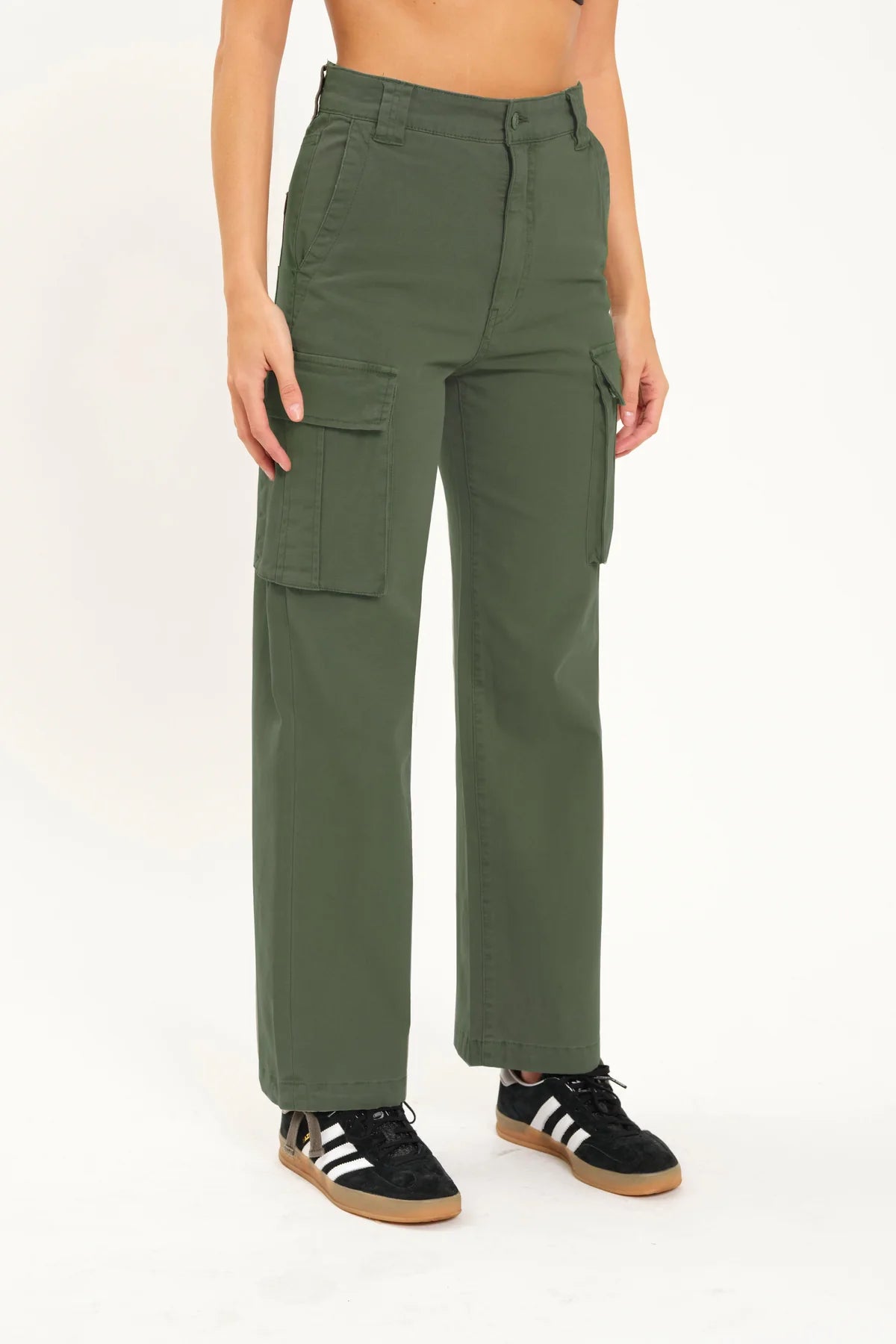 Cadet Cargo HIgh Rise Cinch Hem-Grass