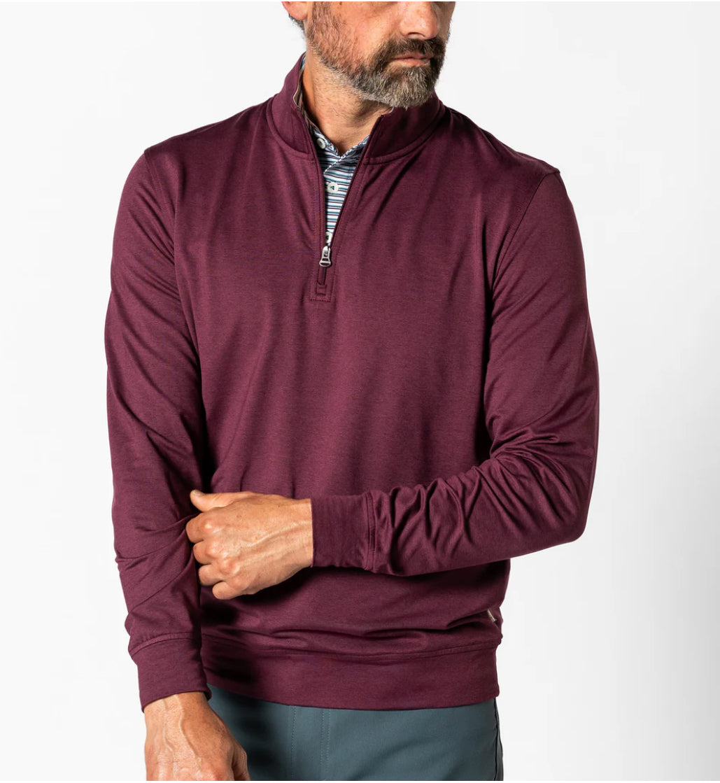 Long Drive Performance Pullover - Fig Heather