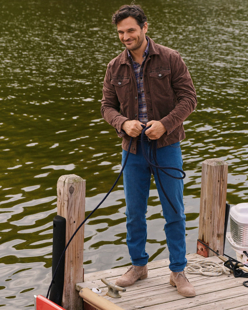 Rett Garment-Dyed Stretch Corduroy Trucker Jacket