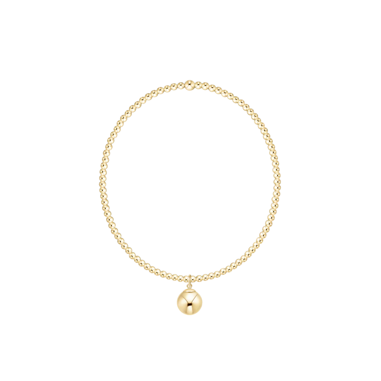 EN-Classic Gold 2mm Bracelet-Classic Gold 8mm Charm