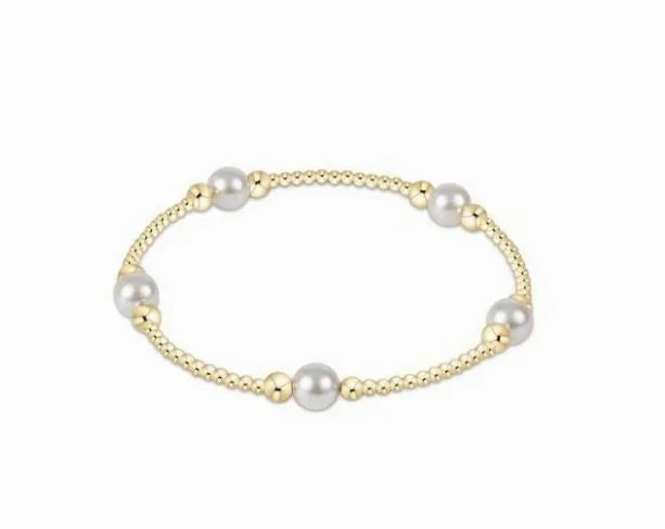 EN-Purpose Pearl 6mm Bead Gold Bracelet