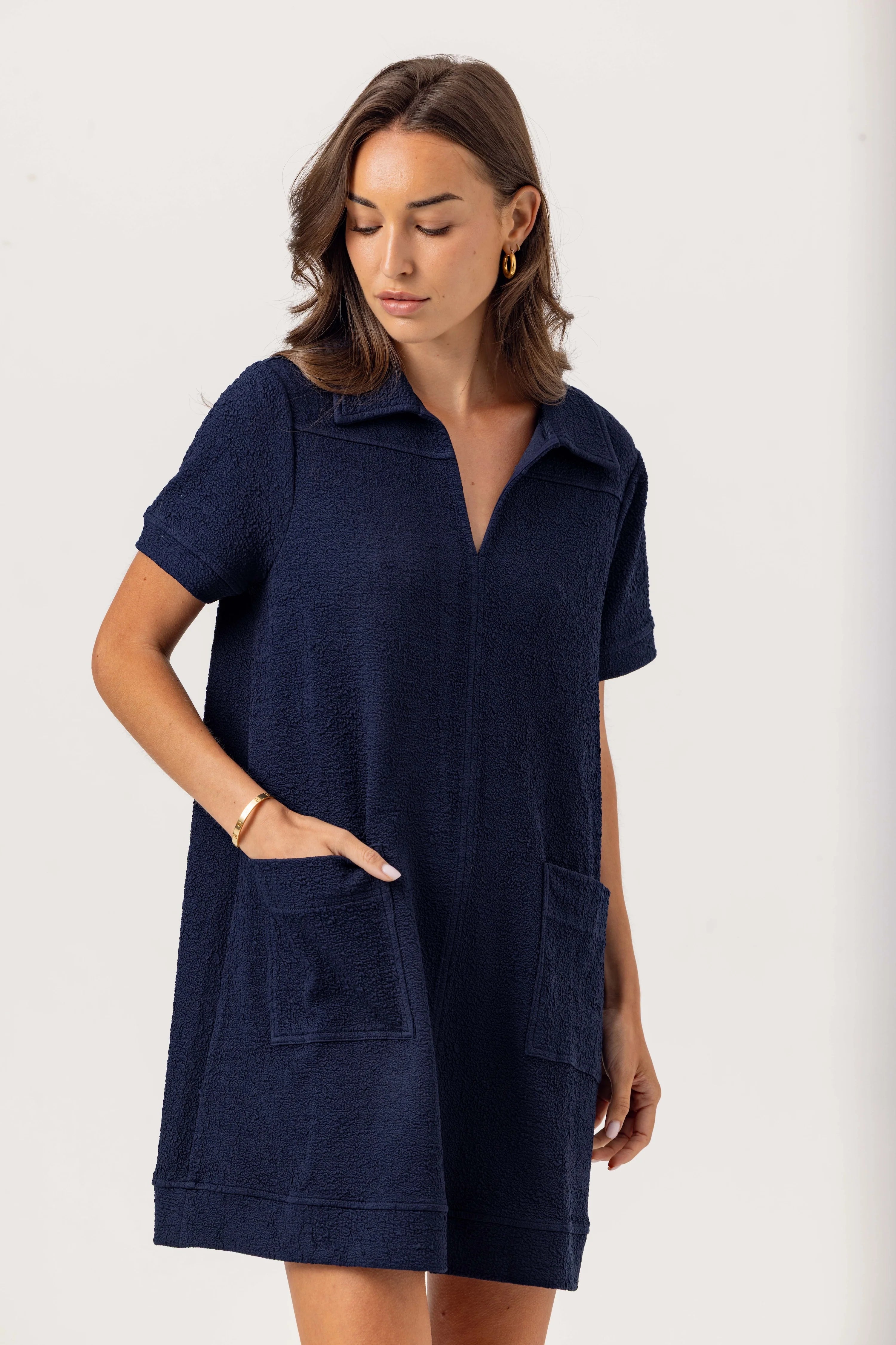 Sari Dress-Navy
