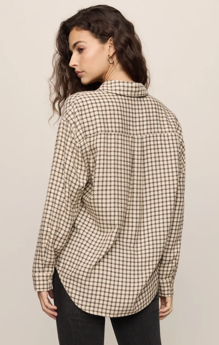 River Plaid Button Up - Dark Chocolate