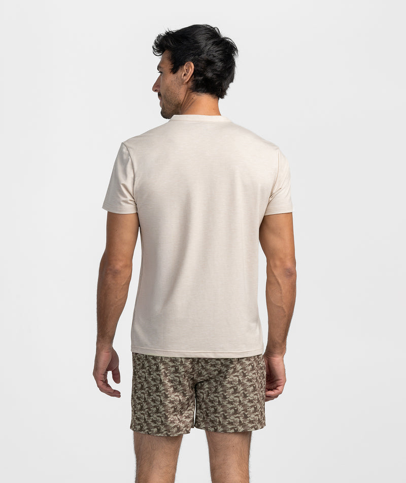 Max Comfort Short Sleeve Henley - Oatmeal