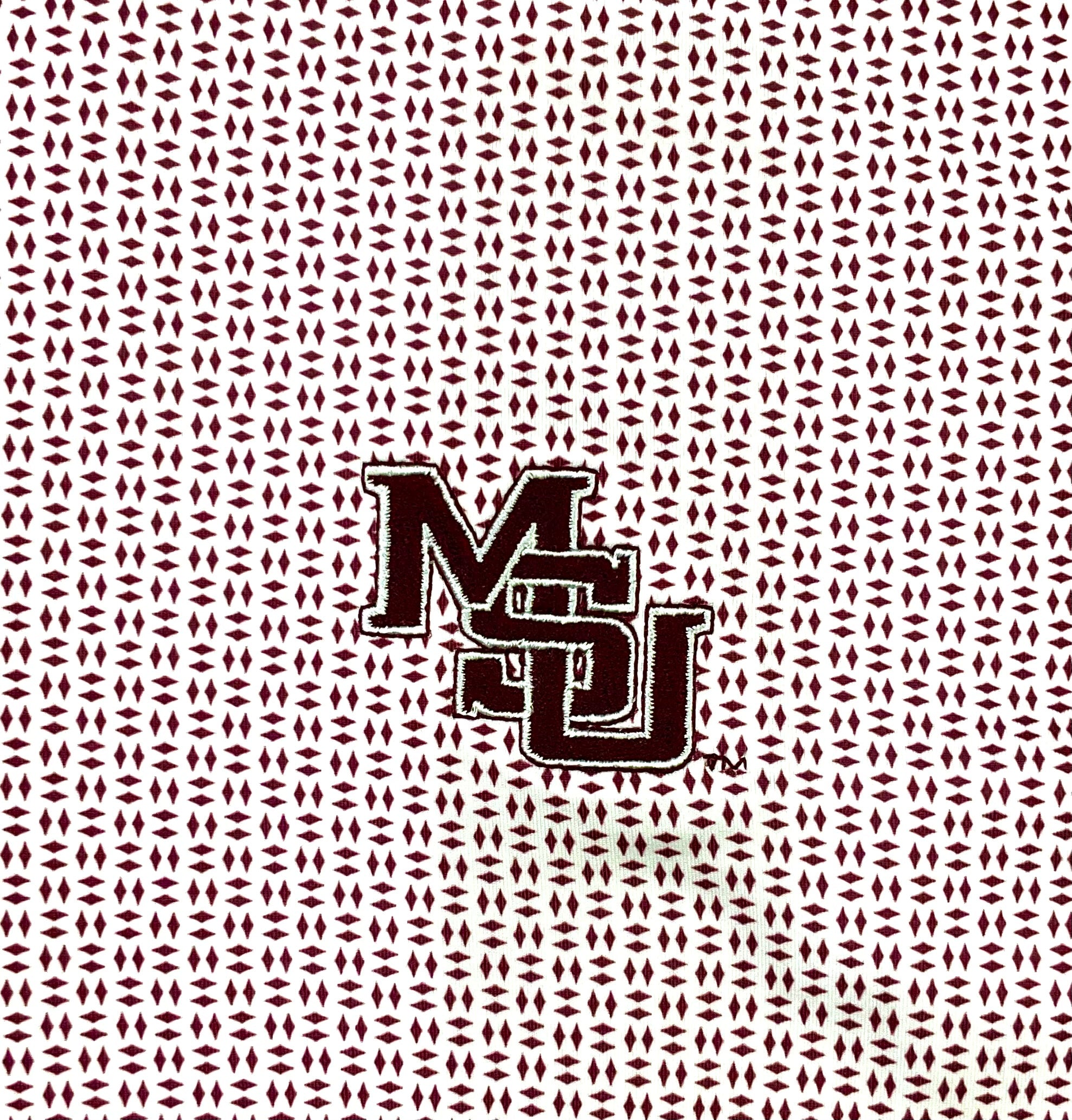 MSU Trellis Printed Polo - Maroon