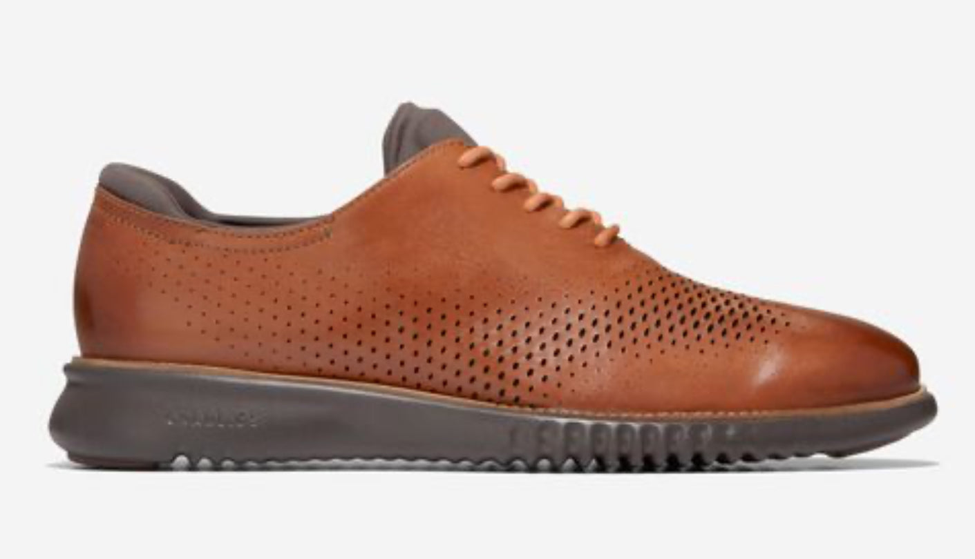 Zerogrand Laser Wingtip Oxford - British Tan Java
