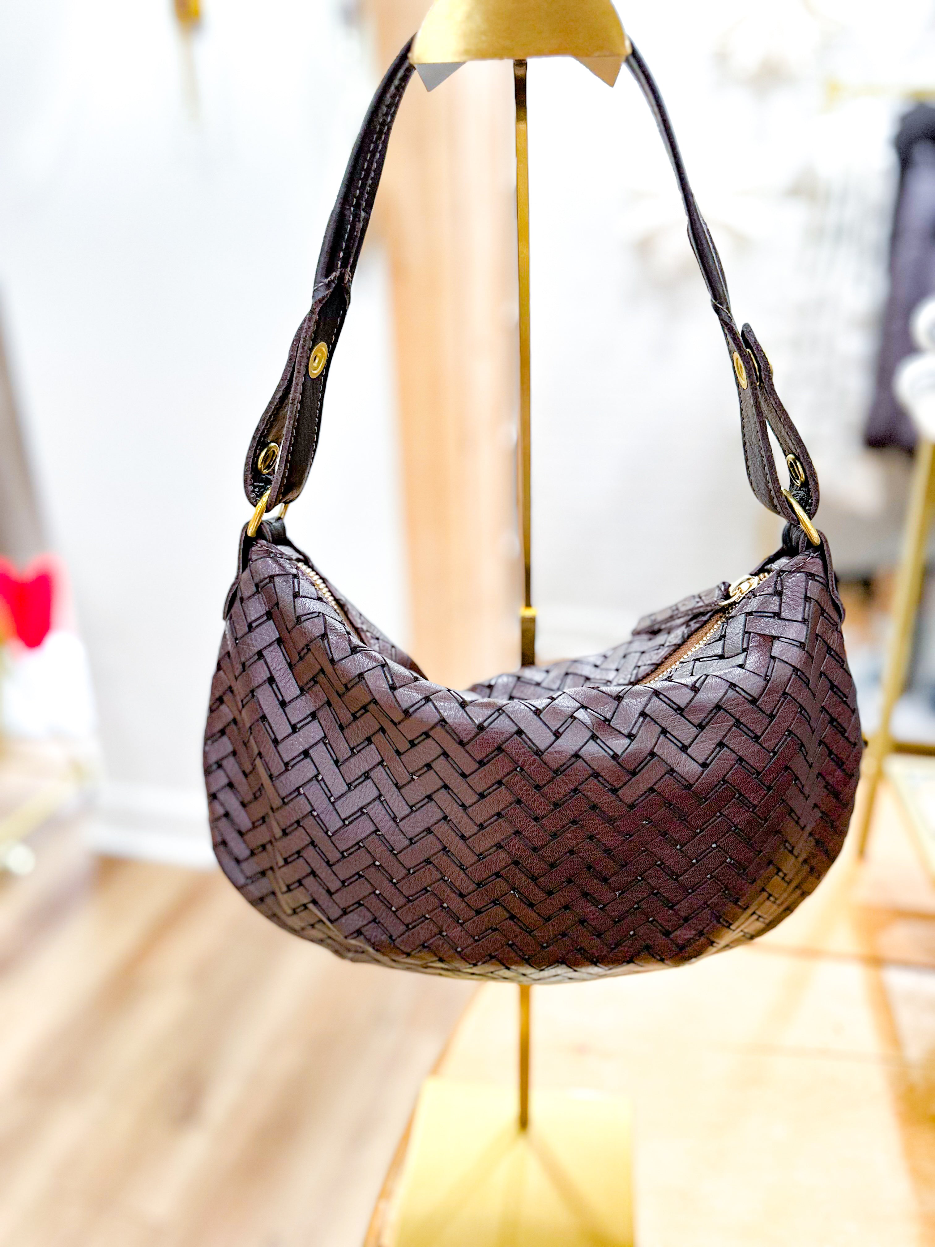 Baby Beth Bag- Woven Chocolate w/ Chocolate Strap