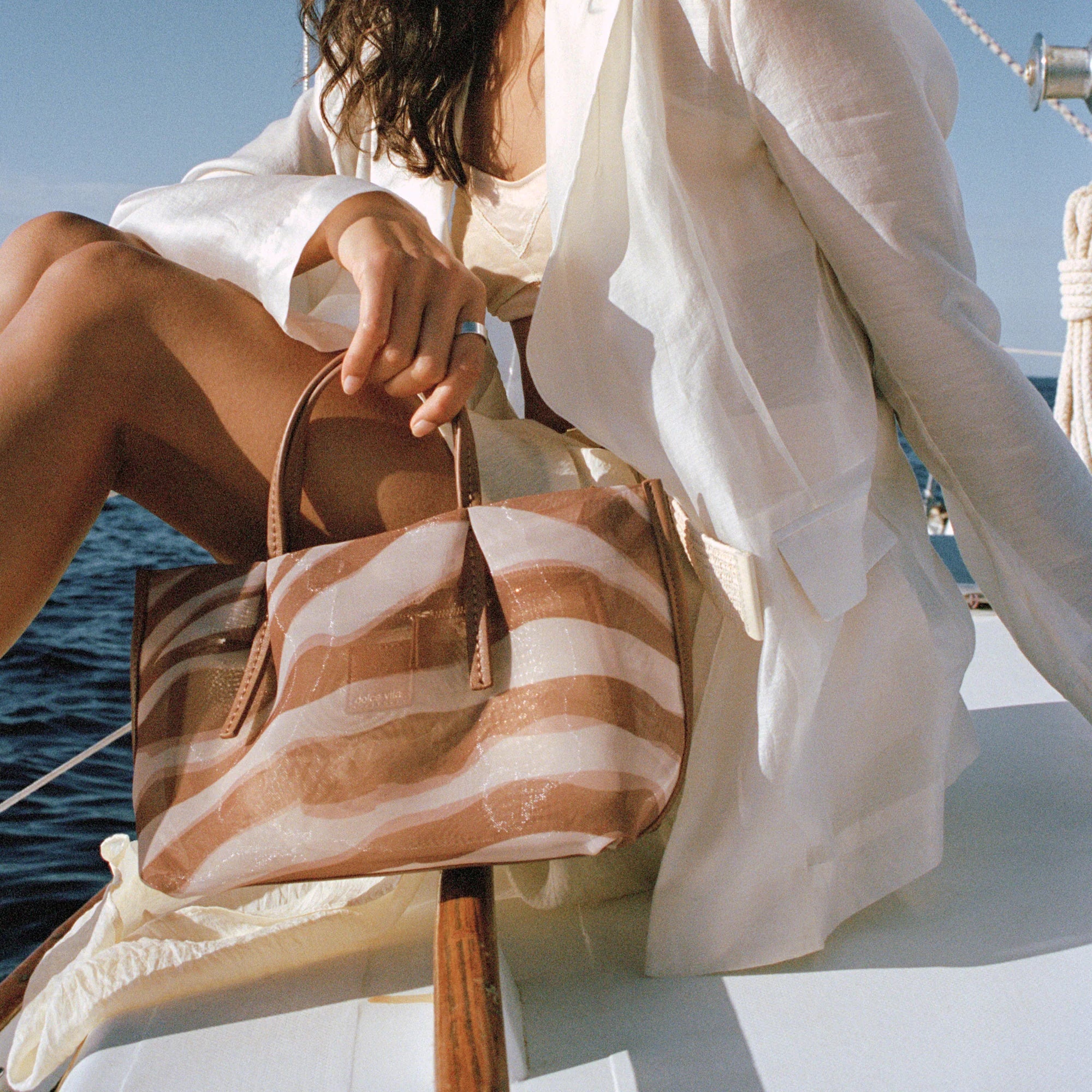 Selene Zebra Mesh Handbag