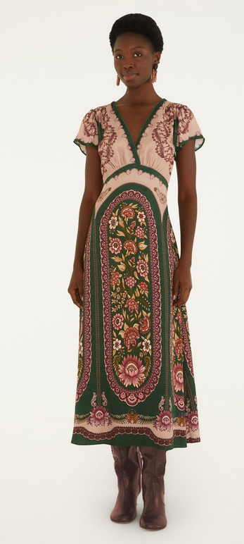 Daniela Short Sleeve Maxi dress-Green