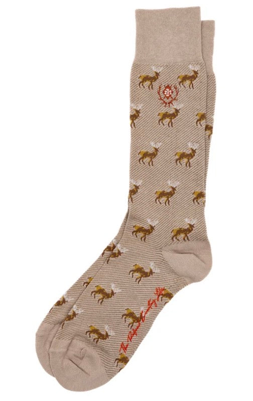 Peruvian Pima Cotton Sock - Oatmeal Elk