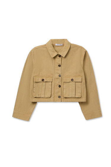 Paloma Cotton Canvas Cropped Utility Jacket