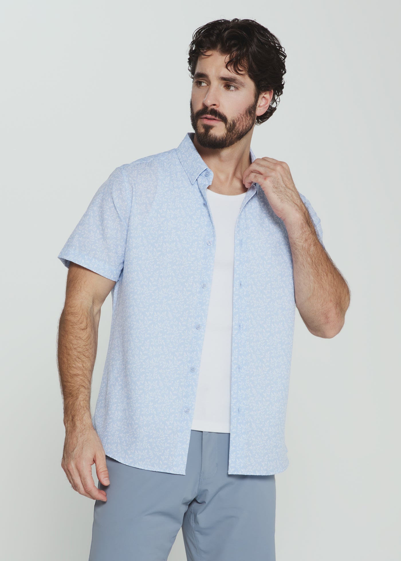 Kai Short Sleeve Shirt - Dusty Blue