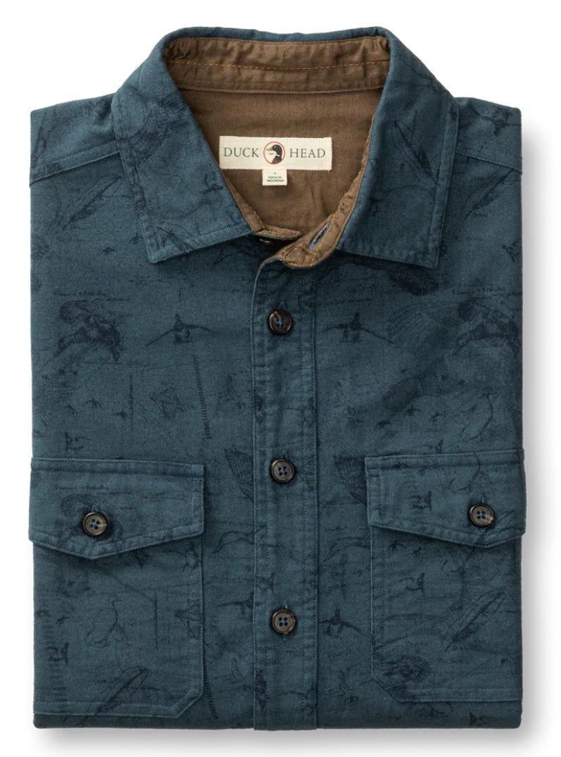 Slater Moleskin Overshirt - Graphite Blue