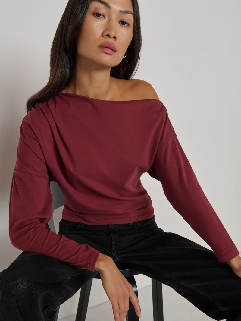 Pietra Off Shoulder Top - Truffle