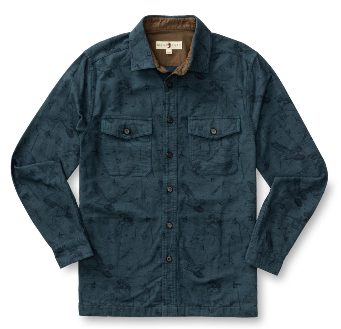 Slater Moleskin Overshirt - Graphite Blue