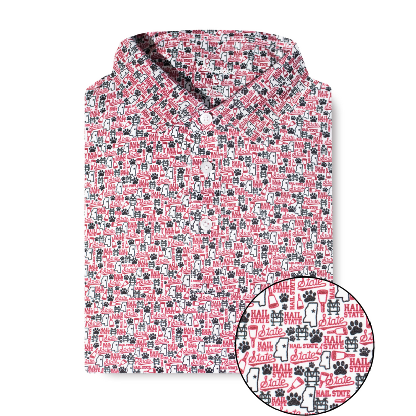 Mississippi State Splatter Logo Polo