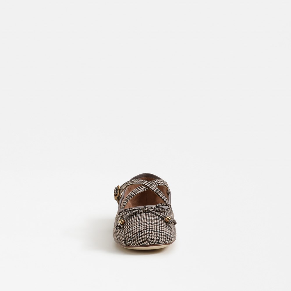 Zuri Strap Ballet Flat - Black Natural Multi
