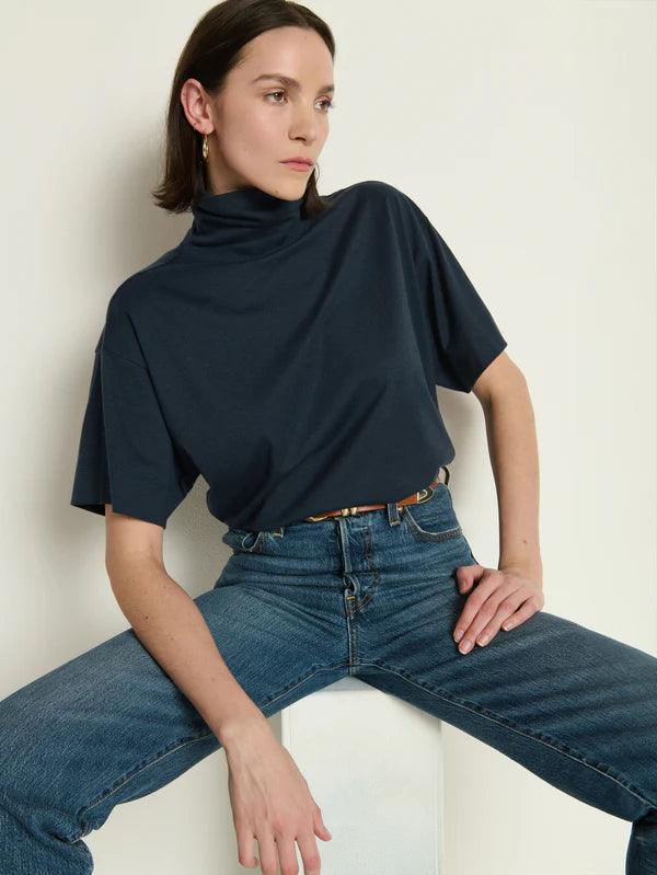 Fable Turtleneck Tee-Jet Black