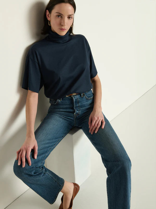 Fable Turtleneck Tee-Jet Black