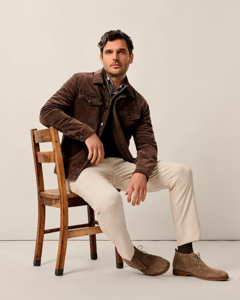 Rett Garment-Dyed Stretch Corduroy Trucker Jacket