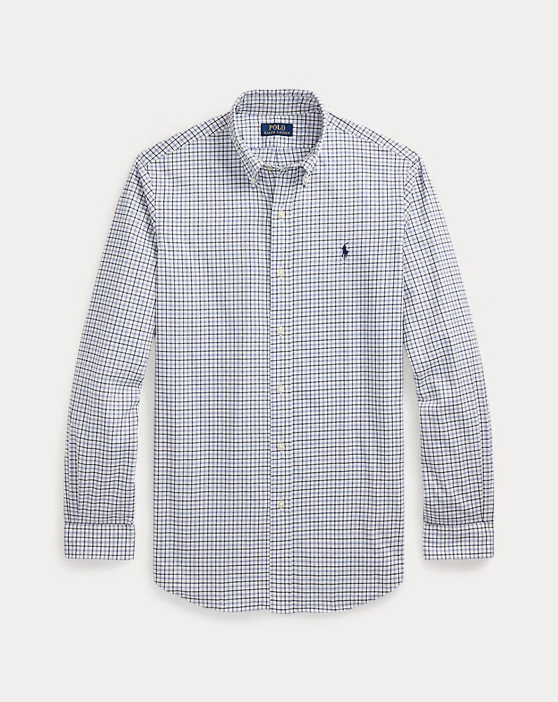Classic Fit Plaid Twill Shirt - Nevis Blue